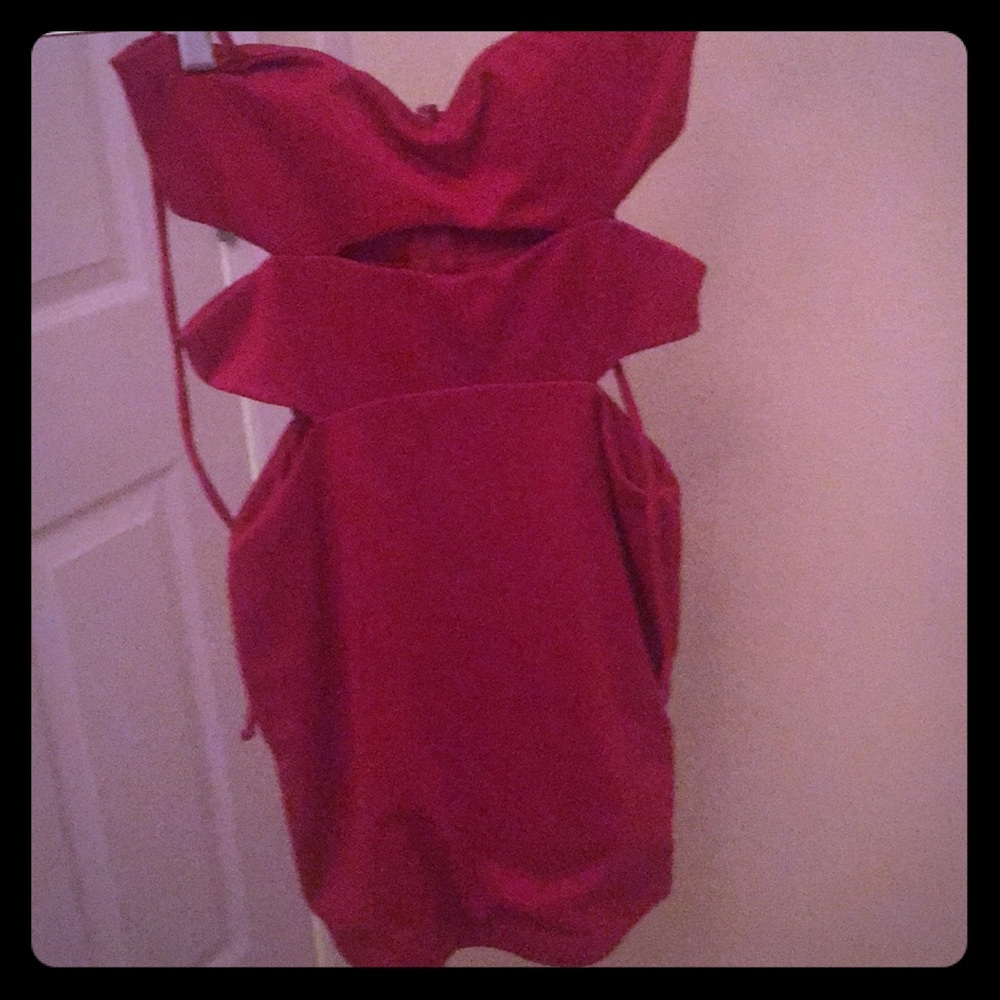 Red cut out dress